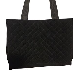 La Regale Black Quilted Tote Bag